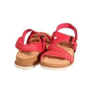 Clarks Collection Brynn Step Leather Sandals, in Fuchsia, Size 8W